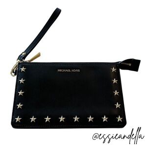 Michael Kors Black Wristlet with Star Accents